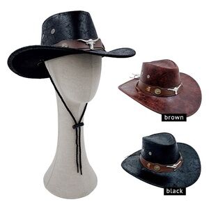 Unisex Black or Brown Western Cowboy Hat